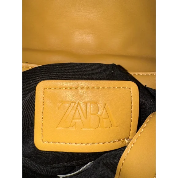 ZARA Mustard Yellow Quilted Chain Shoulder Bag | Trendy Chic Mini Purse - Picture 4 of 6